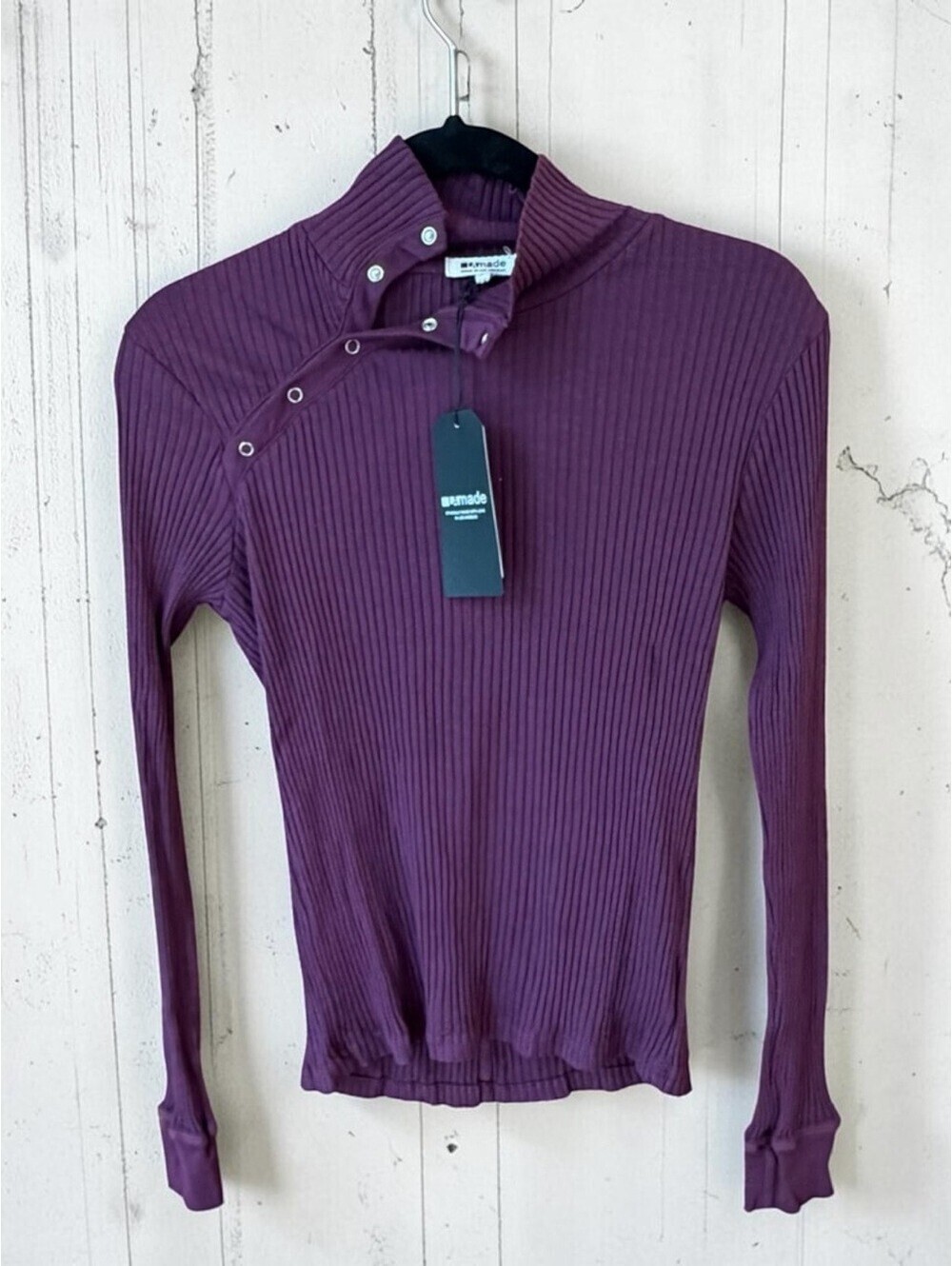 NWT La made LONG SLEEVE SNAP TURTLENECK - purple medium